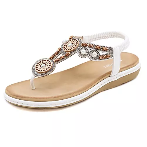 ZOEASHLEY Sandalen & Slides ZOEASHLEY Sandalen Damen Sommer Flache Zehentrenner Sandaletten Bohemian Flip Flops