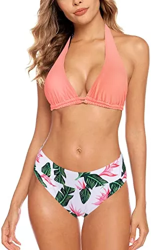 Aidotop Bademode Aidotop Damen Bikini Set Triangel Badeanzug Strand Ties Zweiteiliger Bademode Bikinihose
