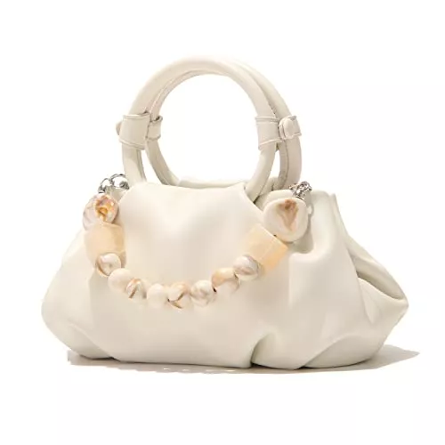 Ophlid Taschen & Rucksäcke Ophlid Cloud Clutch Geldbörsen für Damen, weiches Leder, Knödeltasche, Perlen, lässige Tasche, kleine Handtasche, Crossbody-Geldbörse