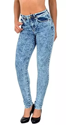 ESRA Jeans ESRA Damen Jeans Jeanshose Damen Skinny Jeanshosen Pushup Hose bis Übergröße S900