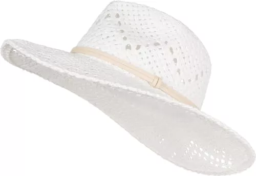 styleBREAKER Hüte & Mützen styleBREAKER Unisex Panama Strohhut mit breitem Stoff Zierband, Sommerhut Einfarbig, Papierhut, Sonnenhut 04025044