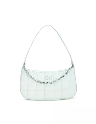 Calvin Klein Taschen & Rucksäcke Calvin Klein CK Square Quilt Chain Elongated Bag Milky Green