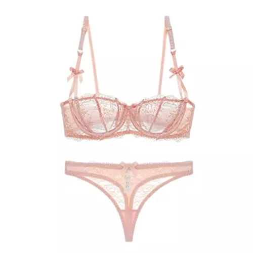 WEITING Unterwäsche & Dessous WEITING Weihnachten Rot BH Set 1/2 Cup Tanga Sexy Dessous