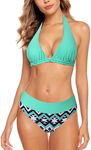 Aidotop Bademode Aidotop Damen Bikini Set Triangel Badeanzug Strand Ties Zweiteiliger Bademode Bikinihose