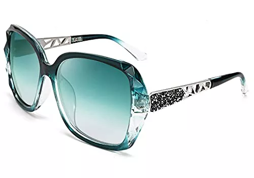 FEISEDY Sonnenbrillen & Zubehör FEISEDY Sonnenbrille Damen Polarisiert Klassisch Groß Frauen Sonnenbrillen mit Strass Rahmen und UV400 Schutz B2289