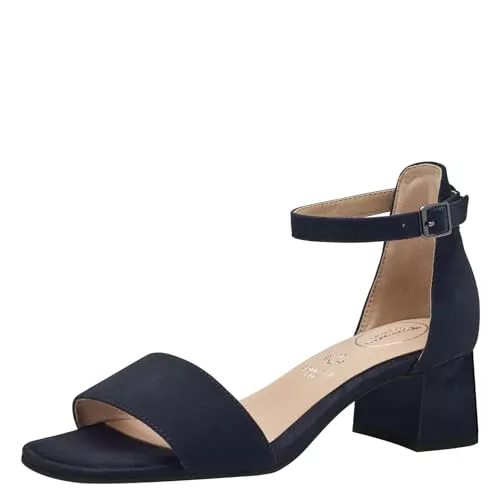 Tamaris Sandalen & Slides Tamaris COMFORT Damen Sandalen mit Absatz aus Leder mit verstellbarem Riemen