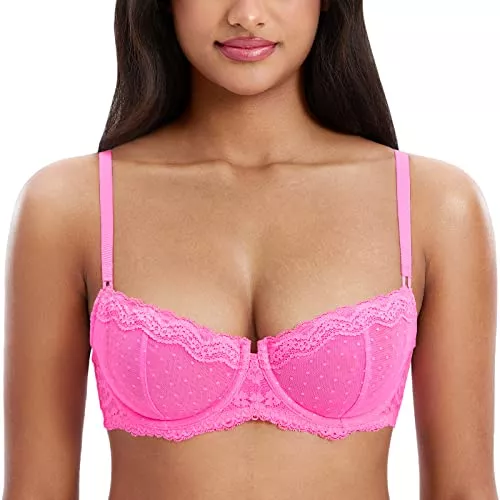 DOBREVA Unterwäsche & Dessous DOBREVA Damen mit Bügel Push Up Balconnet BH ohne Einlagen und Spitze Durchsichtig