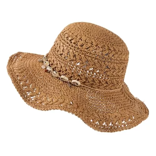 Comhats Hüte & Mützen Comhats Sonnenhut Damen Sommer Strohhut Faltbar Handgemachter Strandhut UV-Schutz
