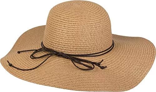 styleBREAKER Hüte & Mützen styleBREAKER Damen Strohhut mit schmalem Band und Schleife, Sonnenhut, Schlapphut, Sommerhut, Hut 04025012