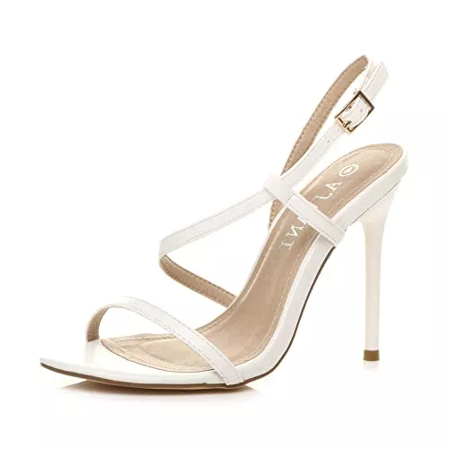 Ajvani Sandalen & Slides Damen Hoher Absatz Kaum Da Riemchen Schnalle Abend Party Hochzeit Sandalen Schuhe Größe