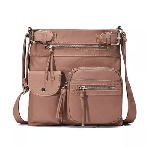 FANDARE Taschen & Rucksäcke FANDARE Leichte Schultertasche Umhängetaschen Damen Schulranzen Handtaschen Klein Frauen PU Leder Wasserdicht Freizeit Sports Arbeit Outdoor Reise Messenger-Bags