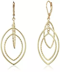 Anne Klein Schmuck Anne Klein Women's Gold Diamond Textured Orbital Earrings