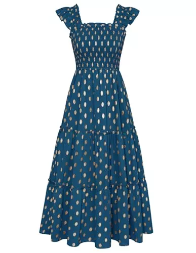 GRACE KARIN Freizeit GRACE KARIN Damen Ärmellos Freizeitkleid Lässig A-Linie Strandkleid Sommerkleid mit Flatterärmel