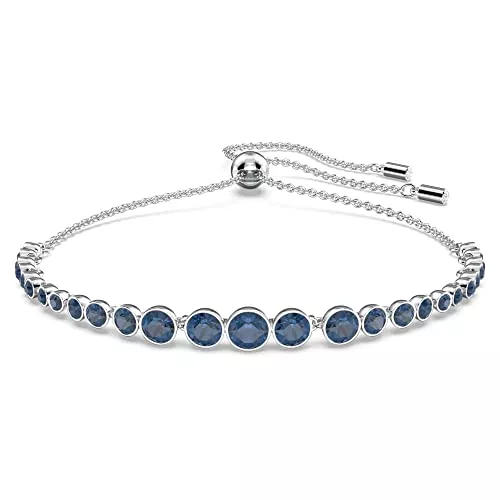 Swarovski Schmuck Swarovski Emily Armband, Rhodiniertes Damenarmband mit Blauen und Strahlenden Swarovski Kristallen