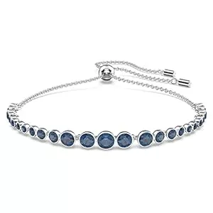 Swarovski Schmuck Swarovski Emily Armband, Rhodiniertes Damenarmband mit Blauen und Strahlenden Swarovski Kristallen