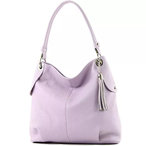 modamoda de Taschen & Rucksäcke modamoda de - T185 - ital. Damen Schultertasche aus Leder