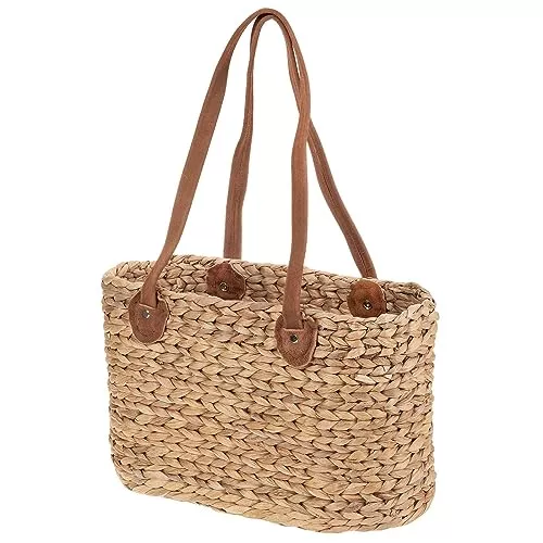SIDCO Taschen & Rucksäcke SIDCO Einkaufstasche Shopper Korbtasche Wasserhyazinthe Einkaufskorb Strohtasche Natur