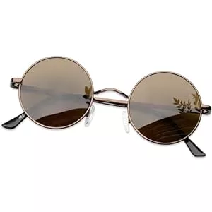 KANASTAL Sonnenbrillen & Zubehör KANASTAL Runde Sonnenbrille Polarisierte Herren Retro Sonnenbrillen Damen Polarisiert Klassische Rave Hippie Vintage Brille mit Metallrahmen Rund Steampunk Sonnenbrille UV-Schutz