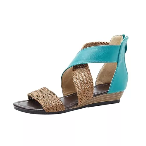 Dasongff Sandalen & Slides Sandalen & Slides für Damen Freizeit Beach Flip Flops Mode Strand Sandaletten Rutschfest Pantoletten Peep Toe Hausschuhe Bohemian Flip FlopsSport Strand LatschenSommerschuhe