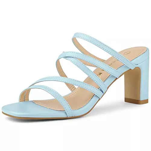 Allegra K Sandalen & Slides Allegra K Damen Riemchen Block Heels Slide Heel Sandalen