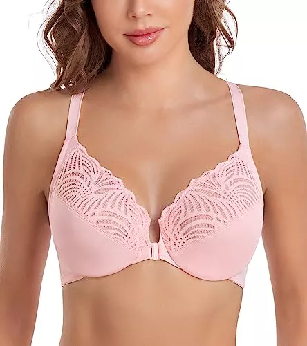 DotVol Unterwäsche & Dessous DotVol Damen BH Vollschalen Ungepolster Bügel BH Floraler Spitze BH Soft Cup Große Größen