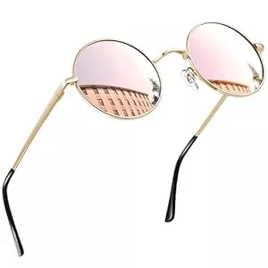 Joopin Sonnenbrillen & Zubehör Joopin Retro Runde Sonnenbrille Herren Polarisierte Vintage Sonnenbrille Hippie Steampunk Sonnenbrille Damen Rund mit Metallrahmen
