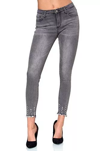 Elara Jeans Elara Damen Jeans Stretch High Waist Skinny Slim Chunkyrayan