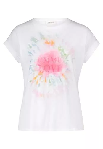 Cartoon T-Shirts Cartoon Damen Printshirt mit Ärmelaufschlag