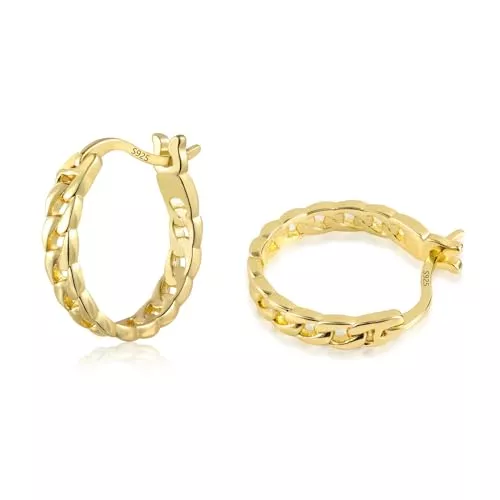 KISSPAT Schmuck KISSPAT Creolen Ohrring für Damen, Hypoallergene Ohrringe Kreolen Creolen Silber 925 Ohrringe Gold für Damen Frauen Mädchen
