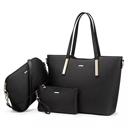 LOVEVOOK Taschen & Rucksäcke LOVEVOOK Handtasche Damen Shopper Schultertasche Umhängetasche Damen Geldbörse Tragetasche Groß Damen Tasche Tote für Büro Schule Einkauf Reise Leder Handtasche 3-teiliges Set