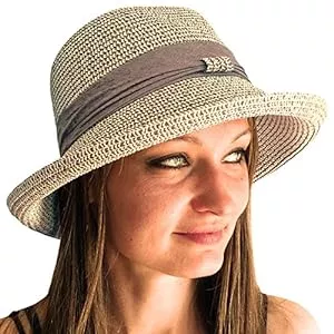 TOSKATOK Hüte & Mützen TOSKATOK® Damen-Damen-Einstellbarer Sommer-Sonnenhut Mode Faltbarer Roll-Brim Trilby-Bowler