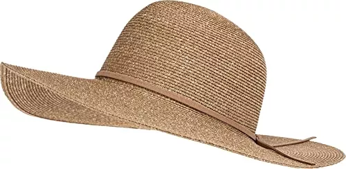 Caspar Hüte & Mützen Caspar HT023 eleganter großer Damen Sommerhut Sonnenhut mit breiter Krempe und schmalem Schleifenband