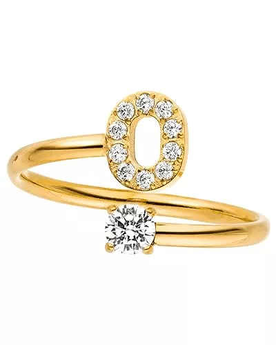 Purelei Schmuck Purelei® Buchstaben Ring – Damenring aus langlebigem Edelstahl – Wasserfeste Ringe – Verstellbare Ringe von Größe 50 bis 60 – Modeschmuck für deinen individuellen Look