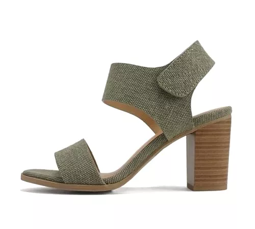 Soda Sandalen & Slides Soda WAIT-A Damen-Sandalen mit offenem rundem Zehenbereich, breiter Absatz, Knöchelriemen, High Heel