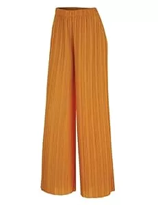 Lock and Love Hosen Lock and Love Women's Ankle/Maxi Pleated Wide Leg Palazzo Pants with Drawstring/Elastic Band