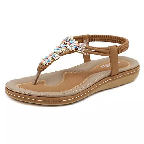ZOEASHLEY Sandalen & Slides ZOEASHLEY Sandalen Damen Sommer Flache Zehentrenner Sandaletten Bohemian Flip Flops