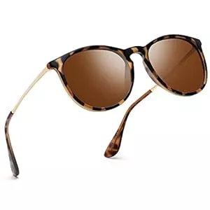 kunchu Sonnenbrillen & Zubehör kunchu Sonnenbrille-Damen-Polarisierte-Sonnenbrille-Rund-UV400-im-Retro-Sonnenbrille-für-Damen & Herren Schutz Vintage