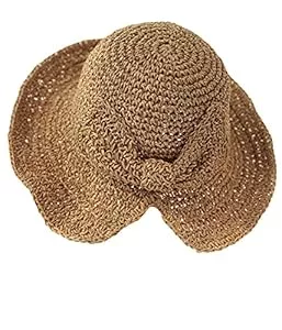 WEIGEER Hüte & Mützen WEIGEER Straw Hat Women Beach Sun Hat Foldable Wide Brim Floppy Summer Hat for Women Strohhut für Damen Weißer Strand-Sonnenhut Faltbar