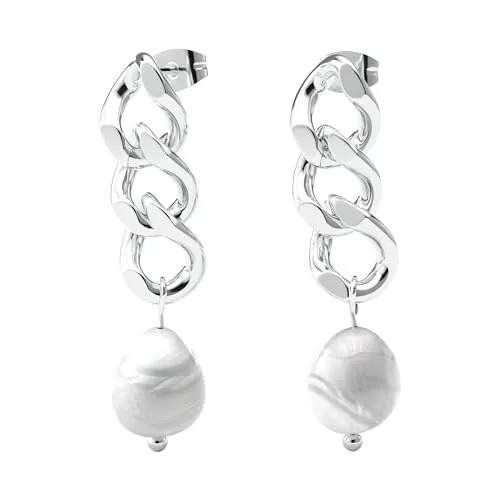 THIORA Schmuck THIORA Kettenglieder Ohrringe | Premium Edelstahl | Kettenohrringe Damen | Ohrstecker | Statement Schmuck