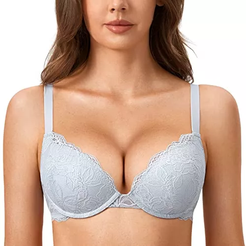 DOBREVA Unterwäsche & Dessous DOBREVA Damen Push Up BH Mit Spitze Gepolstert Plunge Bügel Vollschalen BHS Gemoldete Cups