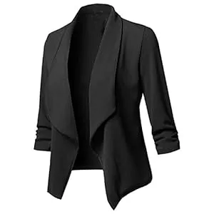 Xmiral Blazer Xmiral Anzug Strickjacken Damen Einfarbig Umlegekragen Langarm Blazer Büro Jacken Mantel