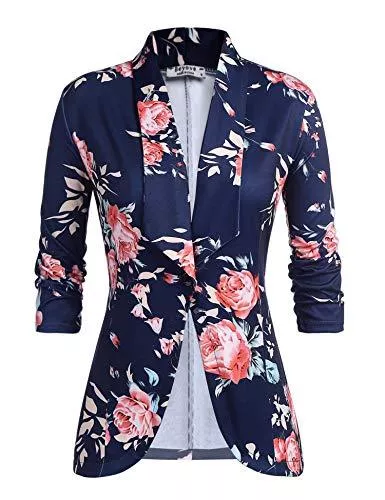 UNibelle Blazer UNibelle Damen Blazer Elegant Tailliert Business Anzug 3/4 Ärmel lang Schwarz Stickjacke