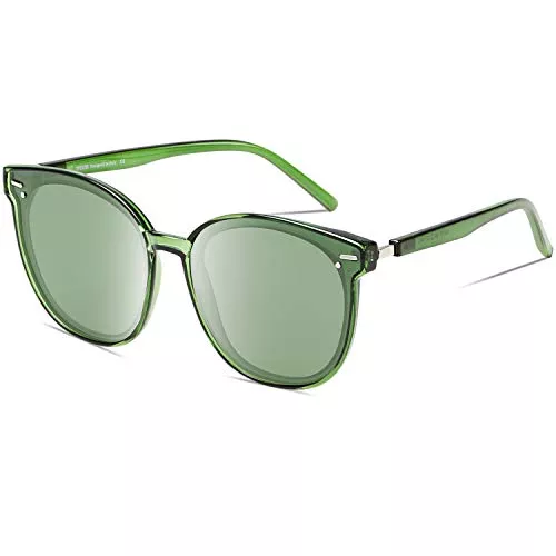 DUCO Sonnenbrillen & Zubehör DUCO Damen Sonnenbrille mit UV400 Schutz Polarisiert Vintage Großer Übergroß Sonnenbrillen Für Frauen Retro Runde Sonnenbrillen W017