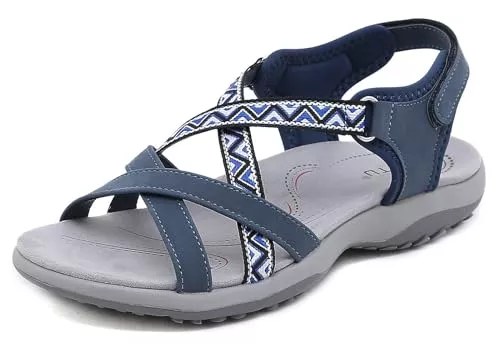 Meik Mangni Sandalen & Slides Meik Mangni Damen Sport Outdoor Sandalen Frauen Sommer Wandernsandalen Bequem Atmungsaktiv Slingback Sandale für Strand Reisen Trekking,Gr:36-42 EU