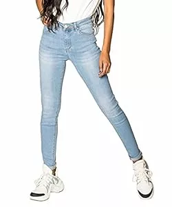 Nina Carter Jeans Nina Carter P076 Damen Skinny Fit Jeans High Waist Jeanshosen Push-Up Stretch Used-Look Denim Hose