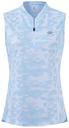 MoFiz Ärmellose Blusen MoFiz Tank Top Damen Sport Armellose Poloshirt T Shirt Bluse mit Reißverschluss