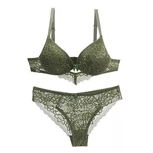 Swbreety Unterwäsche & Dessous Swbreety Damen Spitze BH und Panty Set Sexy Plus Up BH Bügel Leicht Gefüttert Dessous Set