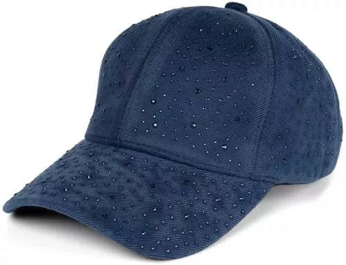 styleBREAKER Hüte & Mützen styleBREAKER Damen Baseball Cap mit Strass Applikation, 6 Panel Cap Einfarbig, Basecap Schnalle verstellbar 04023093