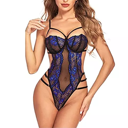 Generisch Unterwäsche & Dessous Generisch Sexy Dessous Damen für Sex Spitze Erotische Lingerie Curvy Tiefer V-Ausschnitt Desouses für Frauen Sexy Erotik One Piece Baby Dolls Negligees für Damen Sex Sexy Kleid Große Größen