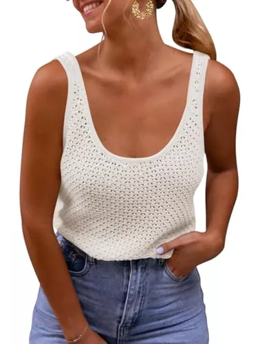 Saodimallsu Tops Saodimallsu Damen Sommer Trendy Tops Lässig Ärmellos Stricken Sexy Rückenfrei Basic Cami Tank Top